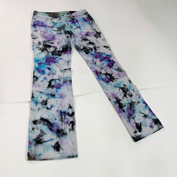 Converse One Star Jeans Womens 10 White Tie Dye Mid-Rise Wide-Leg Retro 90s Y2k - Picture 1 of 9